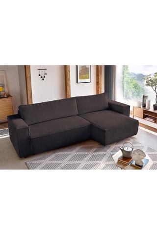 Canapé d'angle convertible réversible Nihad Marron