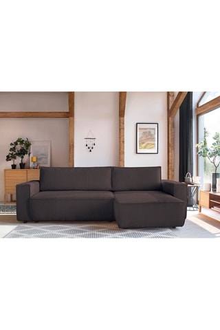 Canapé d'angle convertible réversible Nihad Marron