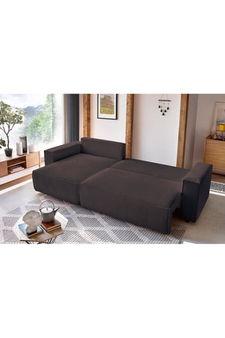 Canapé d'angle convertible réversible Nihad Marron