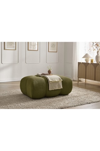 Pouf Ivane - Kaki - En tissu texturé