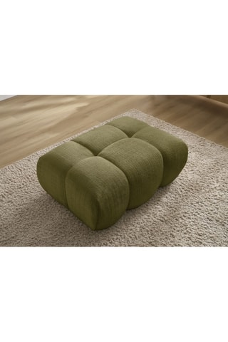 Pouf Ivane - Kaki - En tissu texturé
