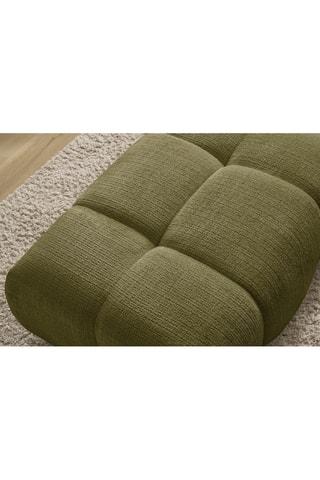 Pouf Ivane - Kaki - En tissu texturé