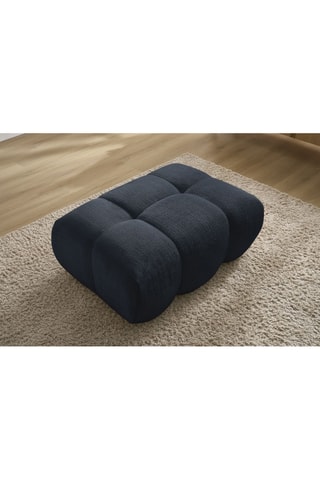 Pouf Ivane - Bleu foncé - En tissu texturé