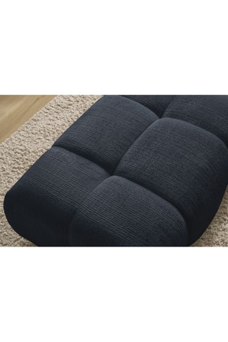 Pouf Ivane - Bleu foncé - En tissu texturé