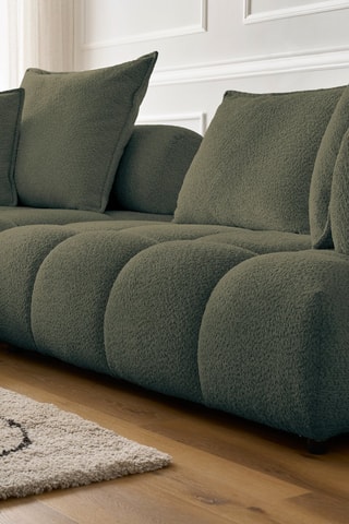 Canapé d’angle fixe gauche Alya - Vert - 4 places - En tissu bouclette