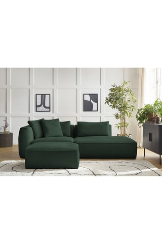Canapé et pouf Leopold Vert foncé