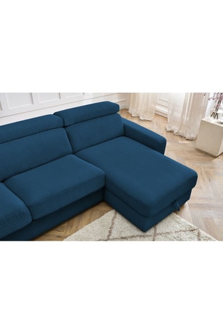 Canapé d'angle réversible convertible Monaco - Bleu - Couchage 190 x 140 cm