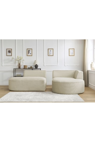 Canapé d'angle droit Rousseau - Beige