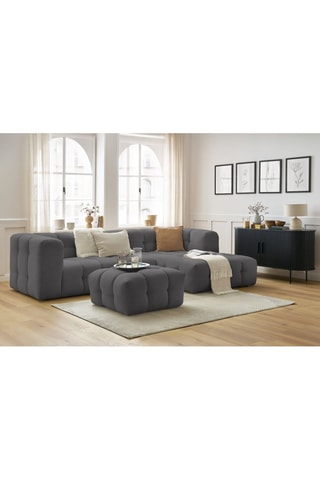 Canapé d'angle droit avec pouf Cloud - Gris foncé
