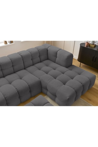 Canapé d'angle droit avec pouf Cloud - Gris foncé
