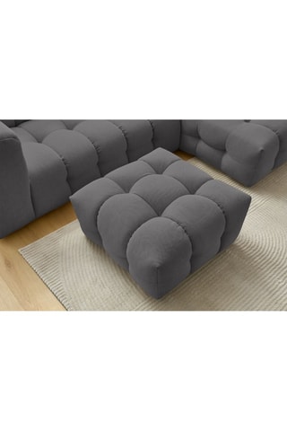 Canapé d'angle droit avec pouf Cloud - Gris foncé