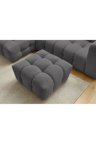 Canapé d'angle gauche avec pouf Cloud - Gris foncé