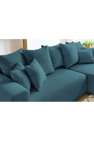 Canapé d'angle réversible convertible Envy - Bleu canard - Couchage 231 x 130 cm