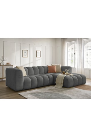 Canapé d'angle droit  Talia - Gris foncé