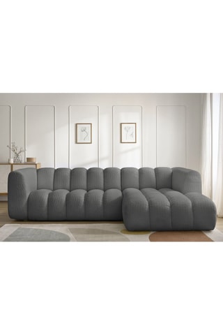 Canapé d'angle droit  Talia - Gris foncé