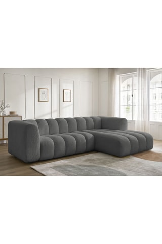 Canapé d'angle droit  Talia - Gris foncé