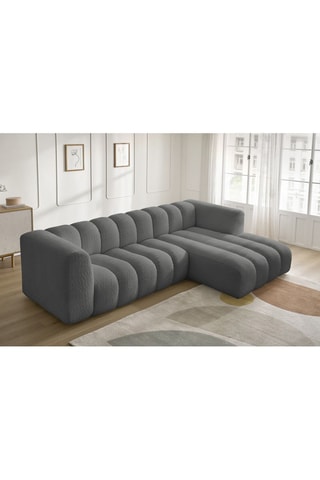 Canapé d'angle droit  Talia - Gris foncé