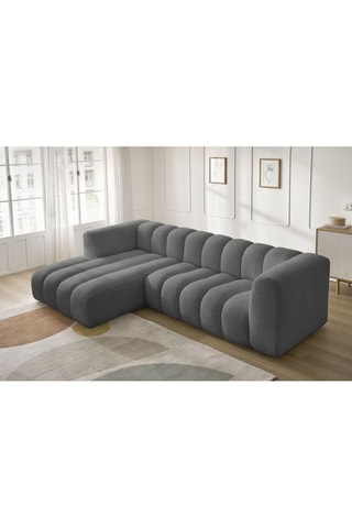 Canapé d'angle gauche  Talia - Gris foncé