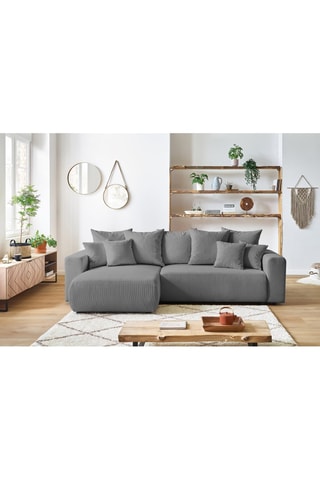 Canapé d'angle réversible convertible Envy - Gris - Couchage 231 x 130 cm