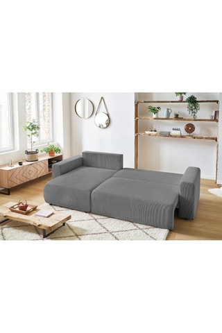 Canapé d'angle réversible convertible Envy - Gris - Couchage 231 x 130 cm