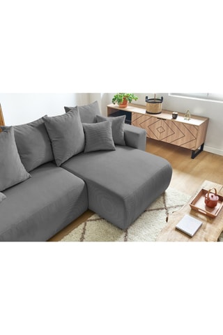 Canapé d'angle réversible convertible Envy - Gris - Couchage 231 x 130 cm