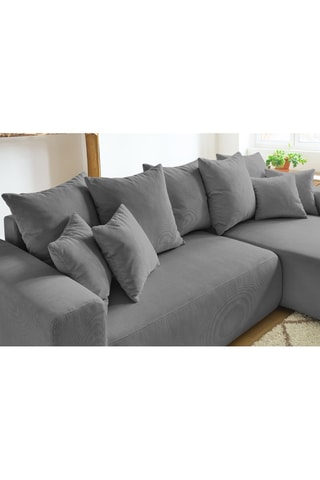 Canapé d'angle réversible convertible Envy - Gris - Couchage 231 x 130 cm