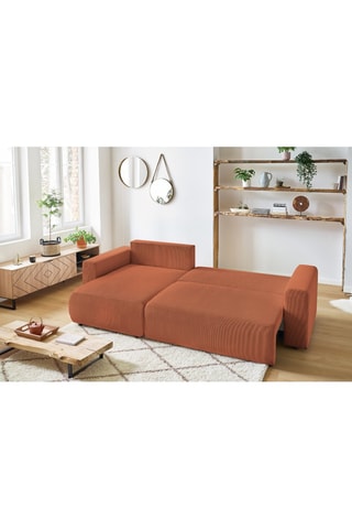 Canapé d'angle réversible convertible Envy - Terracotta - Couchage 231 x 130 cm