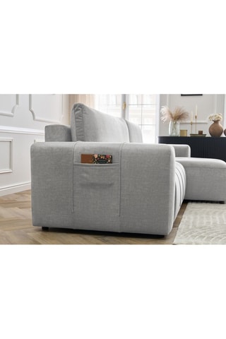 Canapé d'angle droit réversible convertible Arsène - Gris clair - Couchage 232 x 135 cm