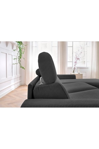 Canapé d'angle réversible convertible Monaco - Anthracite - Couchage 190 x 140 cm