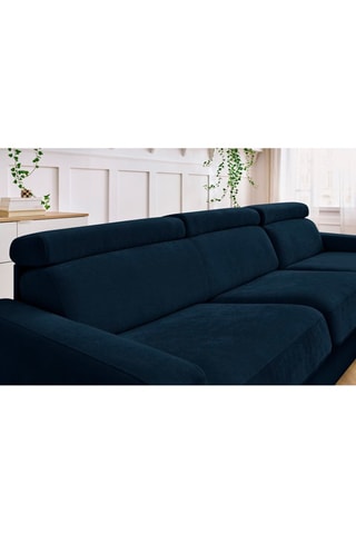 Canapé d'angle réversible convertible Monaco - Bleu marine - Couchage 190 x 140 cm