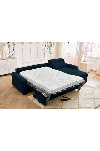 Canapé d'angle réversible convertible Monaco - Bleu marine - Couchage 190 x 140 cm