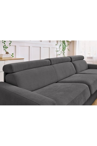 Canapé d'angle réversible convertible Monaco - Anthracite - Couchage 190 x 140 cm