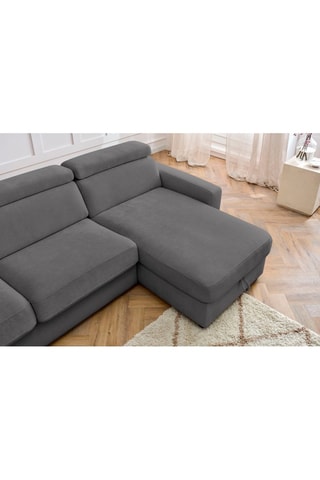 Canapé d'angle réversible convertible Monaco - Anthracite - Couchage 190 x 140 cm