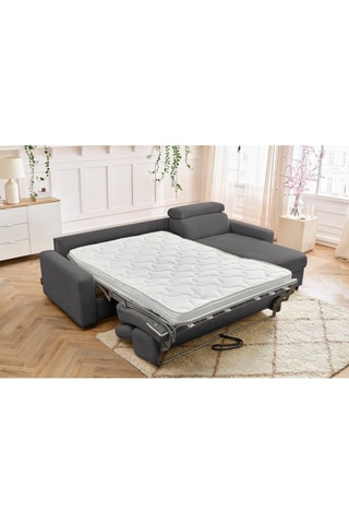 Canapé d'angle réversible convertible Monaco - Anthracite - Couchage 190 x 140 cm
