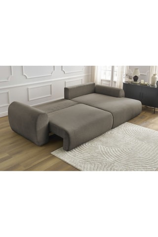 Canapé d'angle droit convertible Lucien - Taupe - Couchage 250 x 150 cm