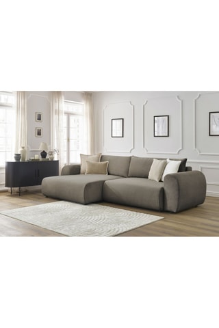 Canapé d'angle gauche convertible Lucien - Taupe - Couchage 250 x 150 cm