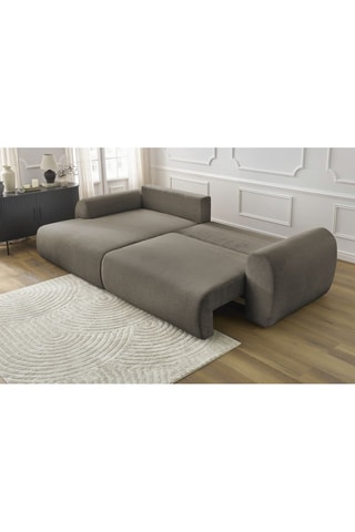 Canapé d'angle gauche convertible Lucien - Taupe - Couchage 250 x 150 cm