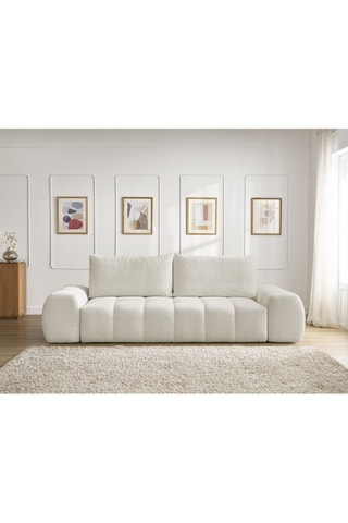 Canapé droit convertible Everest - Blanc - 3 places - En polyester - Couchage 153 x 197 cm