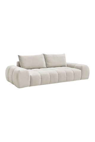 Canapé droit convertible Everest - Beige - 3 places - En polyester - Couchage 197 x 153 cm
