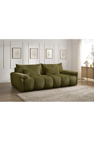 Canapé Ivane - Kaki - 3 places - En tissu texturé