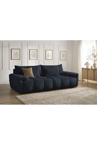 Canapé Ivane - Bleu foncé - 3 places - En tissu texturé