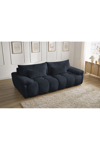 Canapé Ivane - Bleu foncé - 3 places - En tissu texturé
