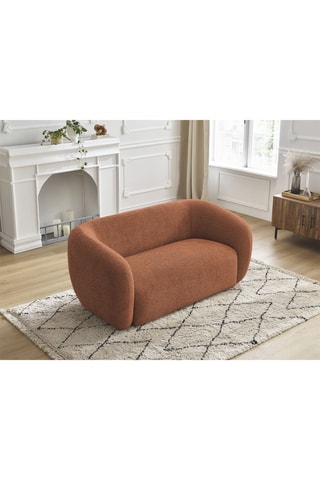 Canapé Celine - Orange - 2 places - En tissu bouclette