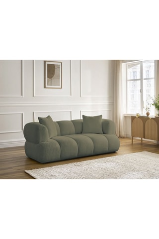 Canapé Pamira - Vert d’eau - 2 places - En tissu bouclette