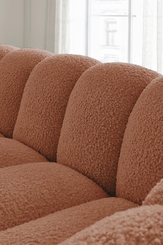 Canapé Hippolyte - Orange - 3 places - En tissu bouclette