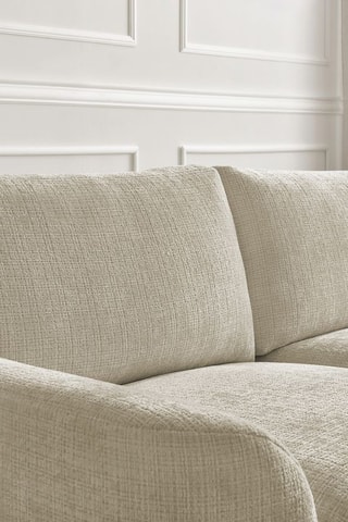 Canapé d'angle droit Leonore - Beige - 3 places - En tissu texturé