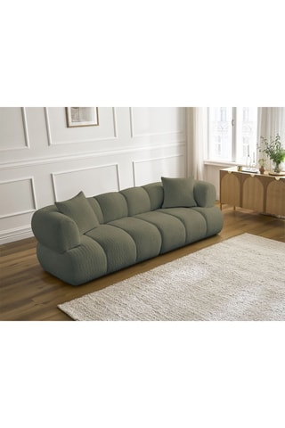 Canapé Pamira - Vert - 3 places - En tissu bouclette