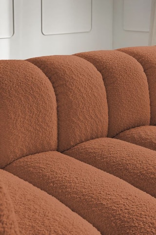 Canapé Talia - Orange - 3 places - En tissu bouclette