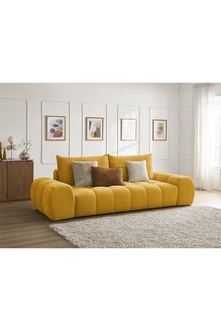 Canapé Everest - Jaune - 3 places - En tissu texturé