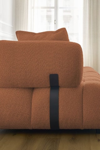 Canapé Alya - Orange - 4 places - En tissu bouclette
